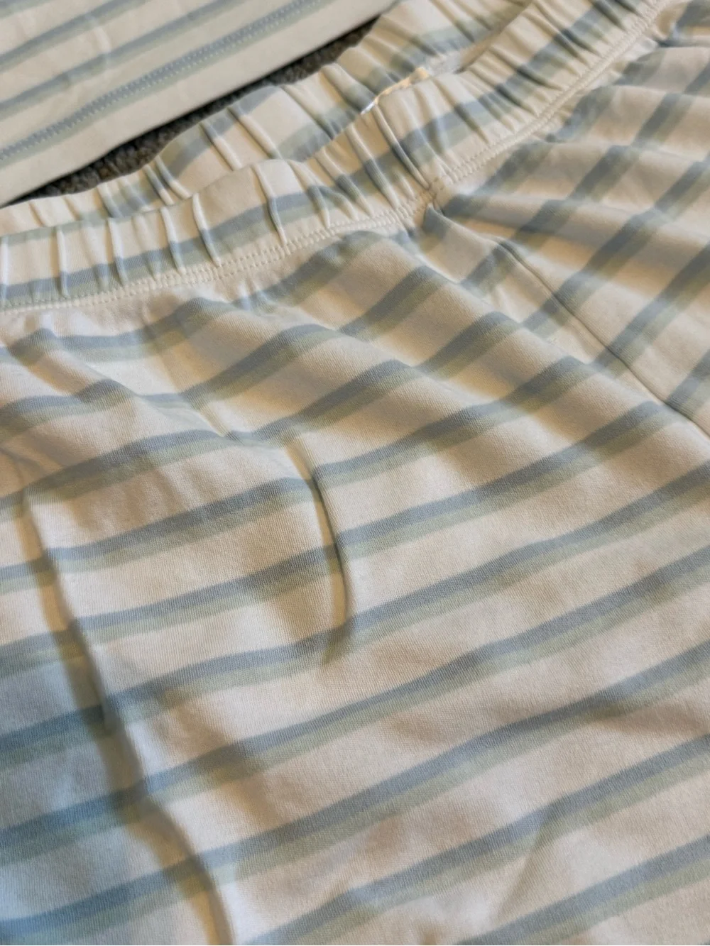 Light Blue & White Striped Sleeveless Pajama Tank and Shorts Set
